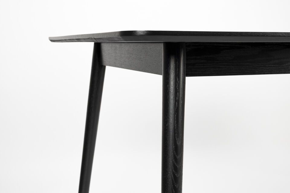 Mesa de comedor de madera negra 160cm Fabio - 4