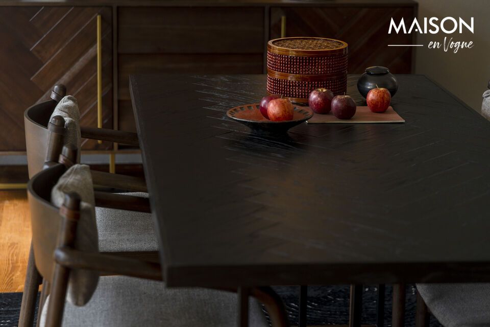 Mesa de comedor de madera negra 180cm Class - 6