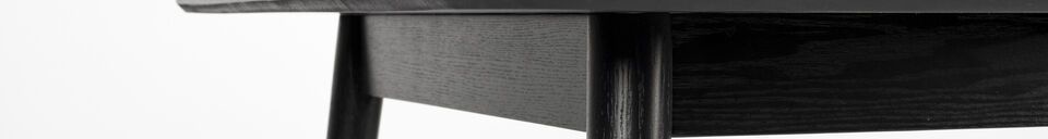 Descriptivo Materiales  Mesa de comedor de madera negra 180cm Fabio