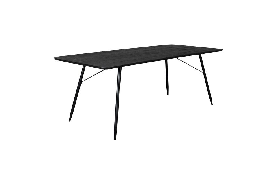 Mesa de comedor de madera negra 180cm Roger - 6