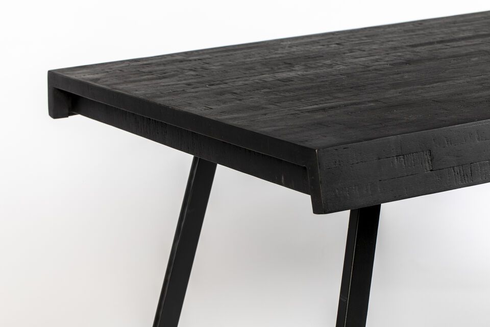 Mesa de comedor de madera negra 180cm Suri - 4