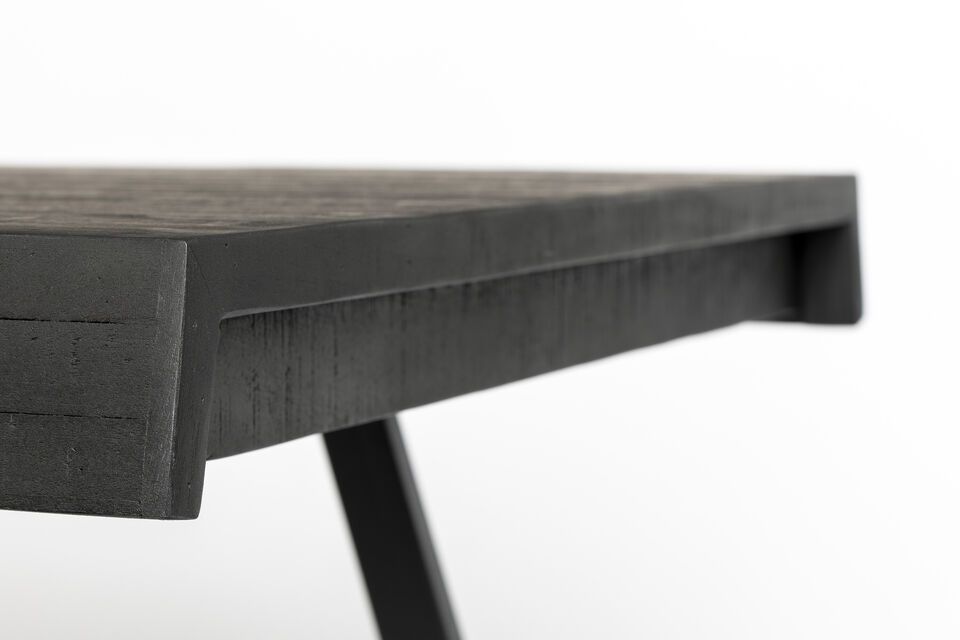 Mesa de comedor de madera negra 180cm Suri - 5