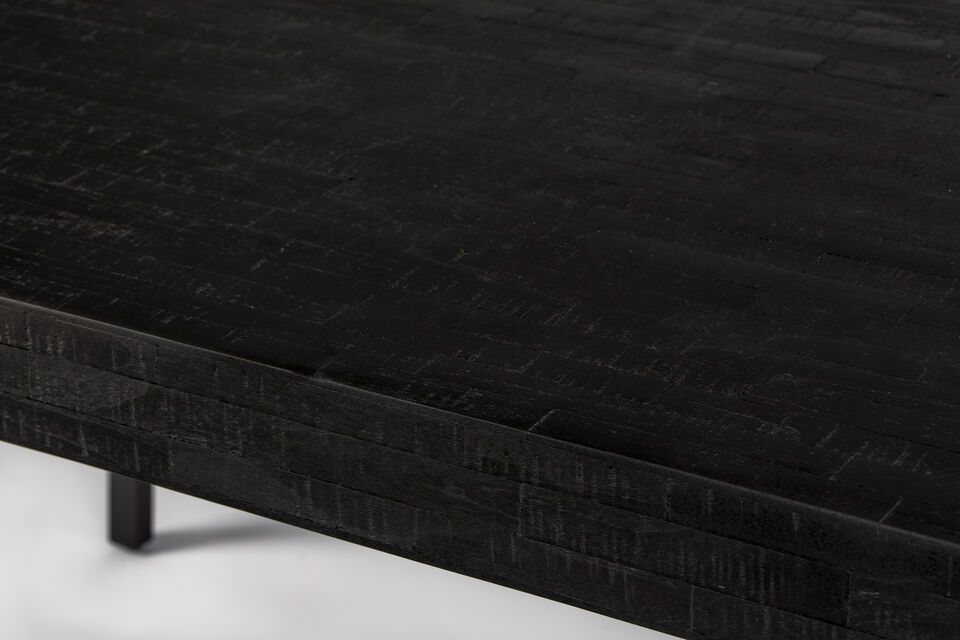 Mesa de comedor de madera negra 180cm Suri - 6