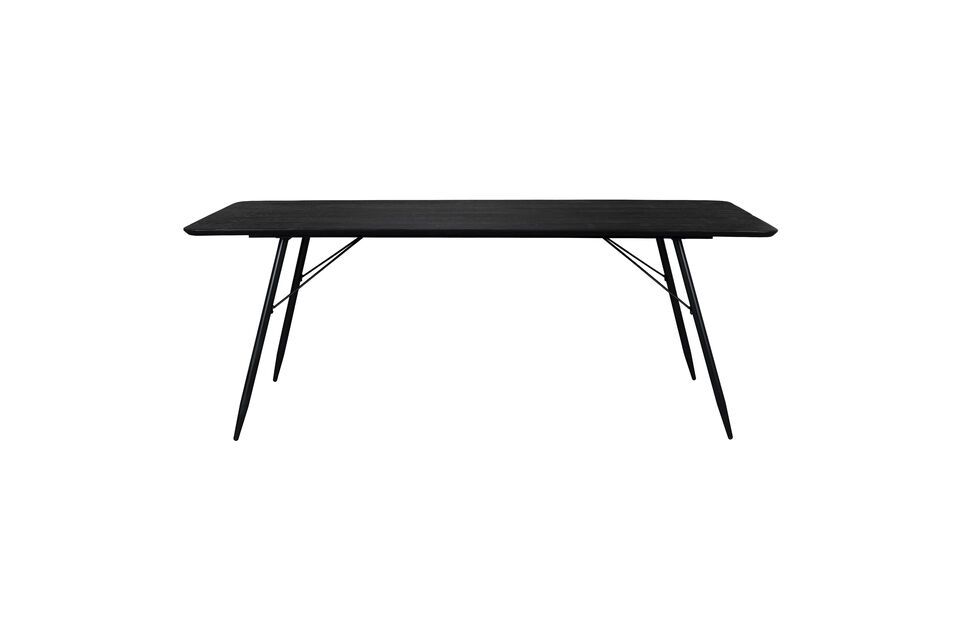 Mesa de comedor de madera negra 200cm Roger - 6