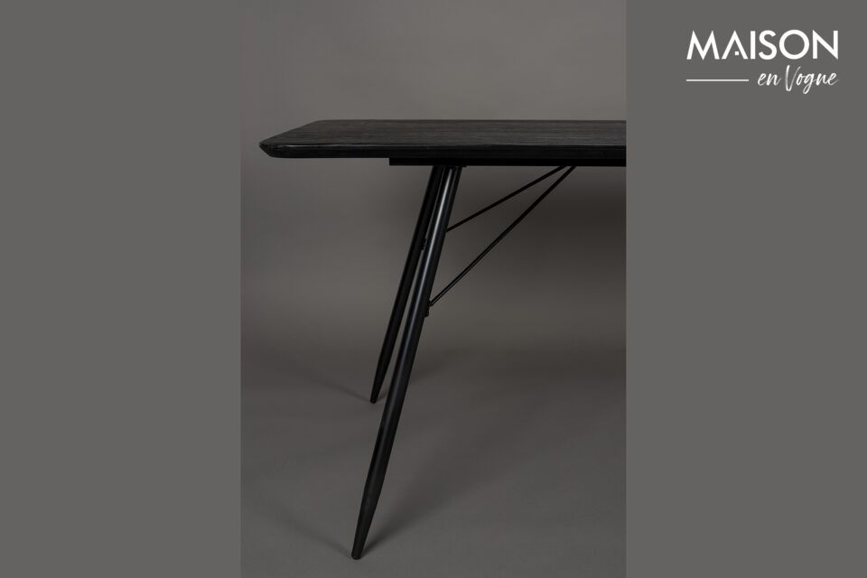 Mesa de comedor de madera negra 200cm Roger - 2