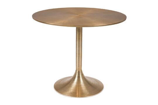 Mesa de comedor redonda de aluminio dorado para 4 comensales Hypnotising