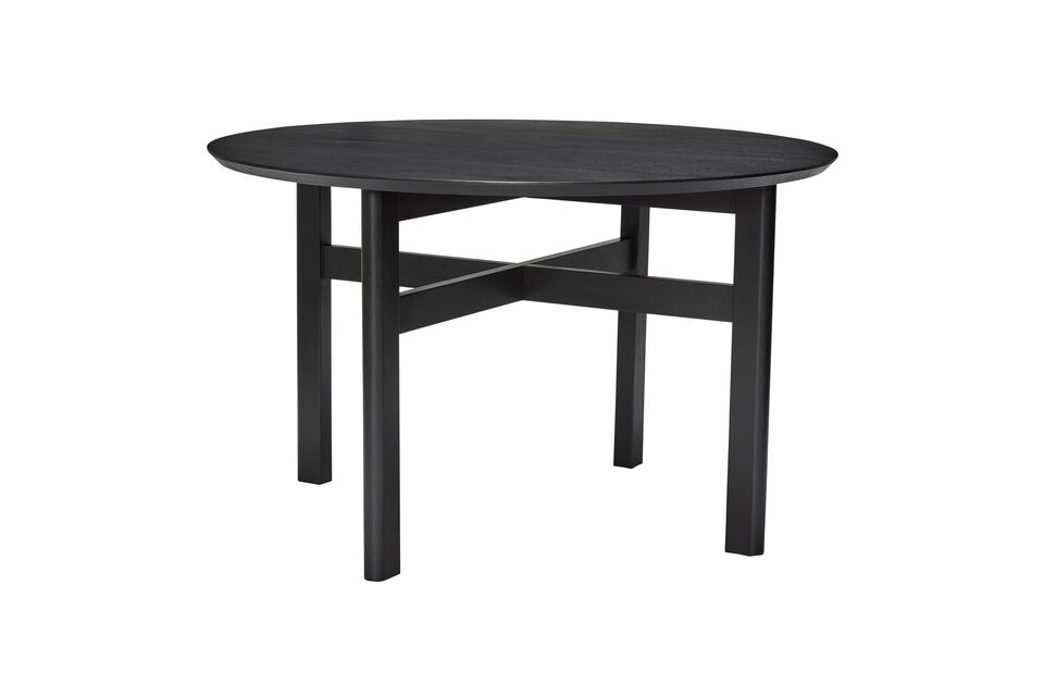 Mesa de comedor redonda de madera de fresno negro Fjord Hübsch