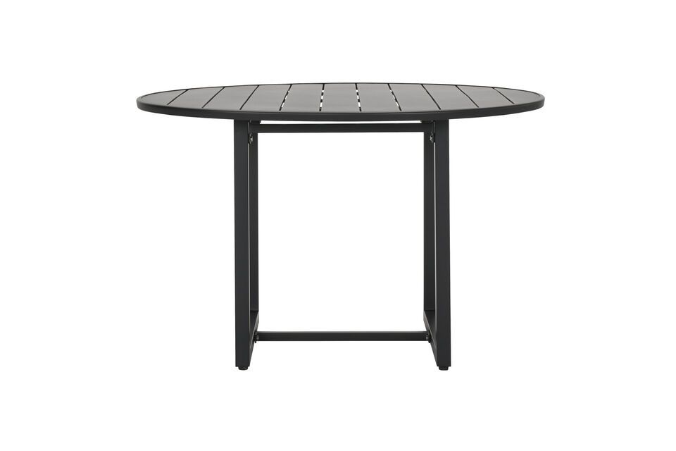 Mesa de comedor redonda de metal negro Helo House Doctor