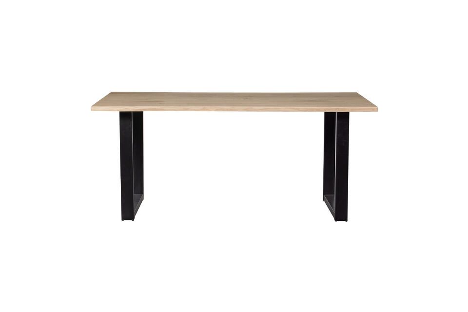 Mesa de roble macizo beige 160x90 con patas en forma de U Tablo Woood