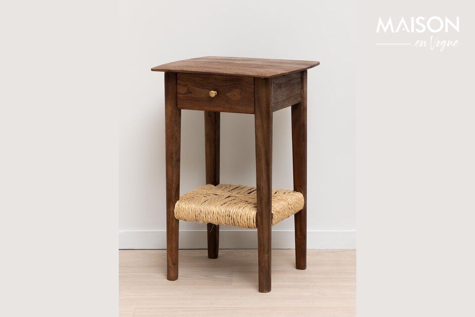 Descubra la elegancia atemporal de nuestra mesilla de noche Havana de madera oscura