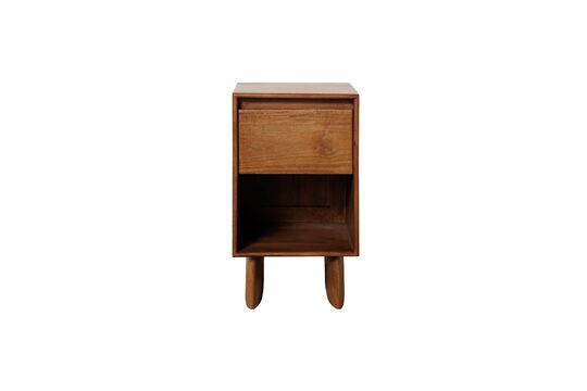 Mesilla de noche Leeds de madera oscura Clipped