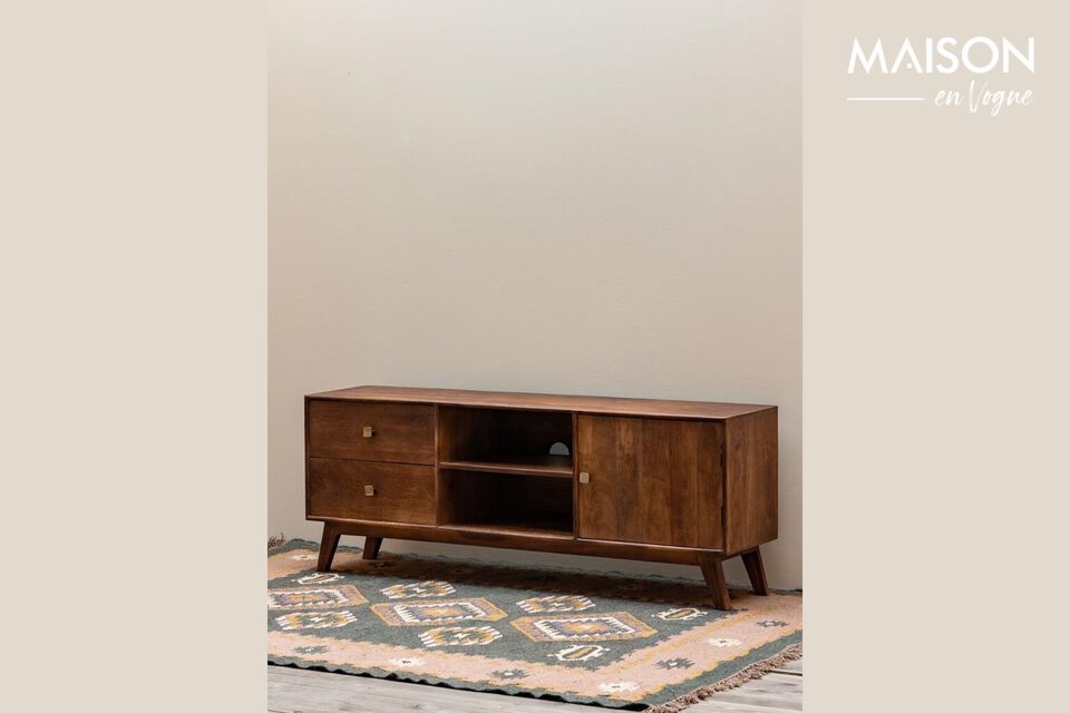 Mueble de TV Farrah de madera oscura Chehoma