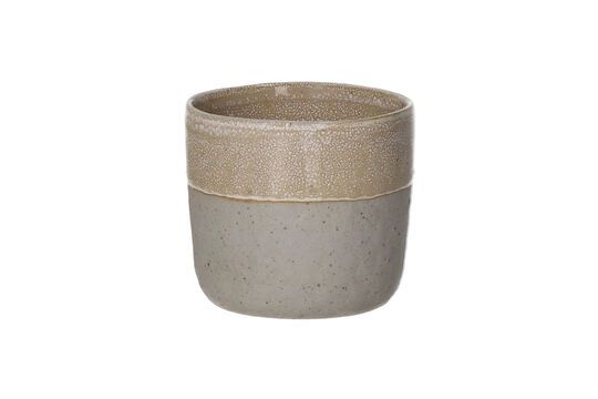 Pequeño vaso de gres blanco Spiro Clipped