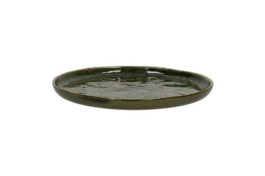 Plato de postre de gres verde oscuro Spiro Clipped