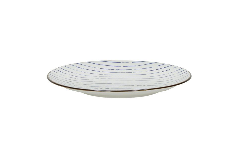 Plato de postre de porcelana azul Anafi Pomax