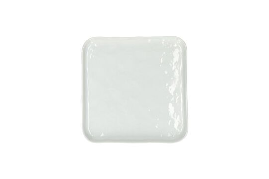 Plato de postre de porcelana blanca L20 Clipped