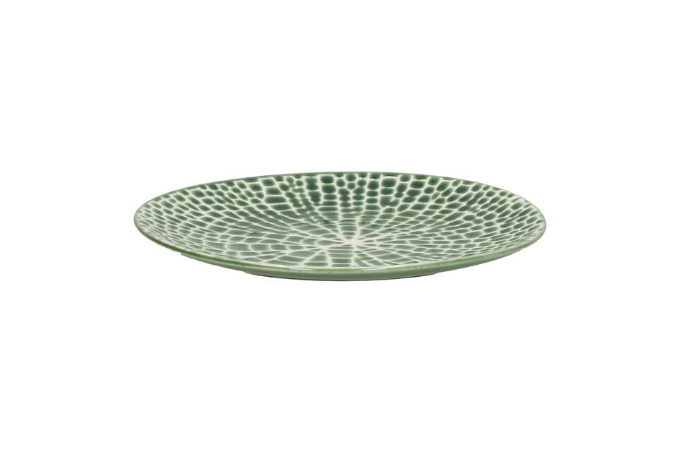 Plato de postre de porcelana verde loto Pomax