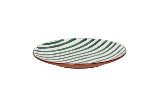 Plato de postre de porcelana verde Mykonos Clipped