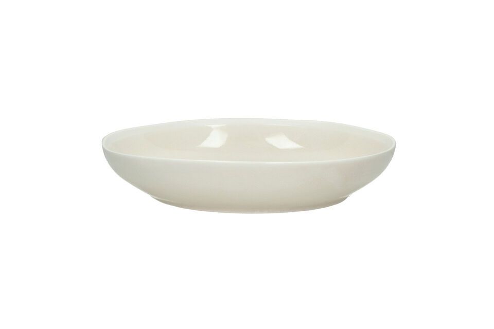 Plato hondo de porcelana beige Biscotti Pomax