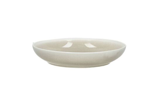 Plato hondo de porcelana beige oscuro Biscotti Clipped