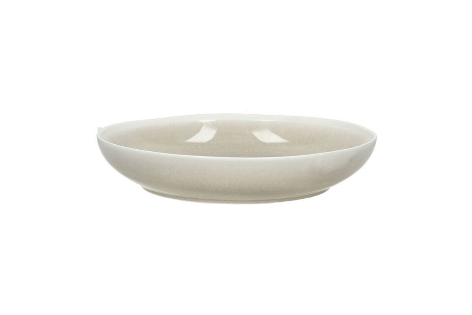 Plato hondo de porcelana beige oscuro Biscotti Pomax