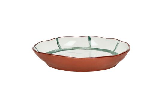 Plato hondo de porcelana verde Mykonos Clipped