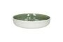 Miniatura Plato hondo grande Spiro de porcelana blanca y verde pálido Clipped