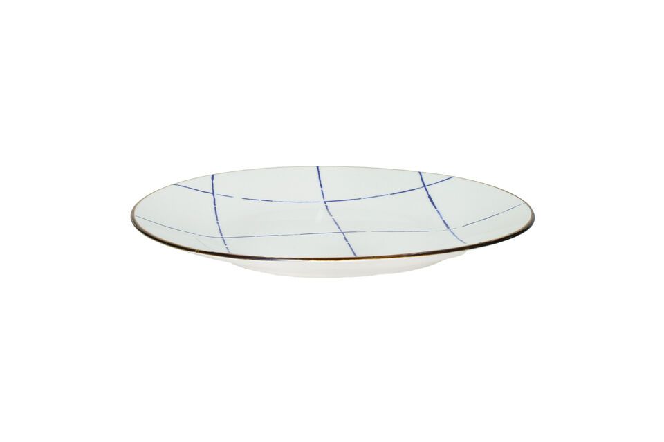 Plato llano de porcelana azul Anafi Pomax