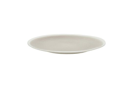 Plato llano de porcelana beige oscuro Biscotti Clipped