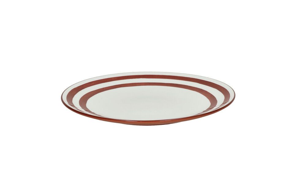 Plato llano de porcelana naranja oscuro Mykonos Pomax