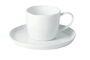 Miniatura Porcelino Taza de té y plato blancos Clipped