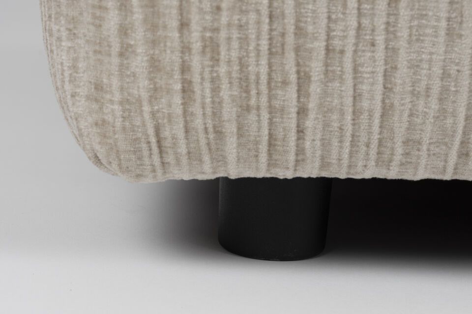 Pouf 1 plaza en tela beige Hunter - 7