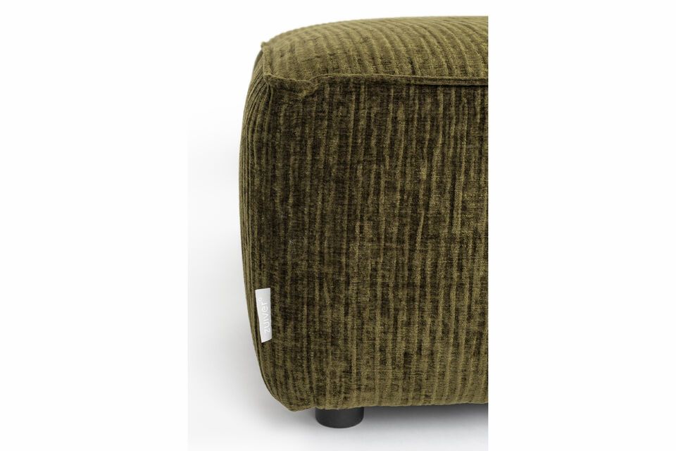 Pouf 1 plaza en tela verde bosque Hunter - 4