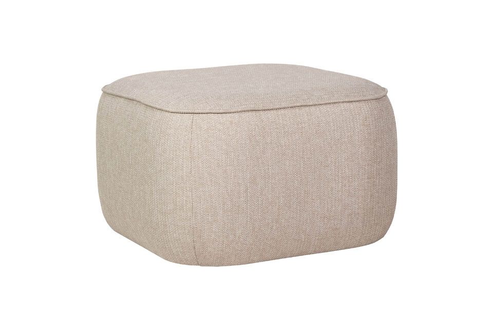 Puff de tela beige Cube Hübsch