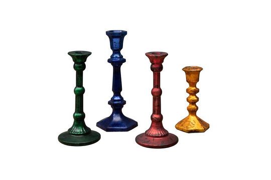 Set de 4 portavelas de cristal multicolor Naos Clipped