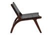 Miniatura Silla Aosta de cuero negro y madera 5