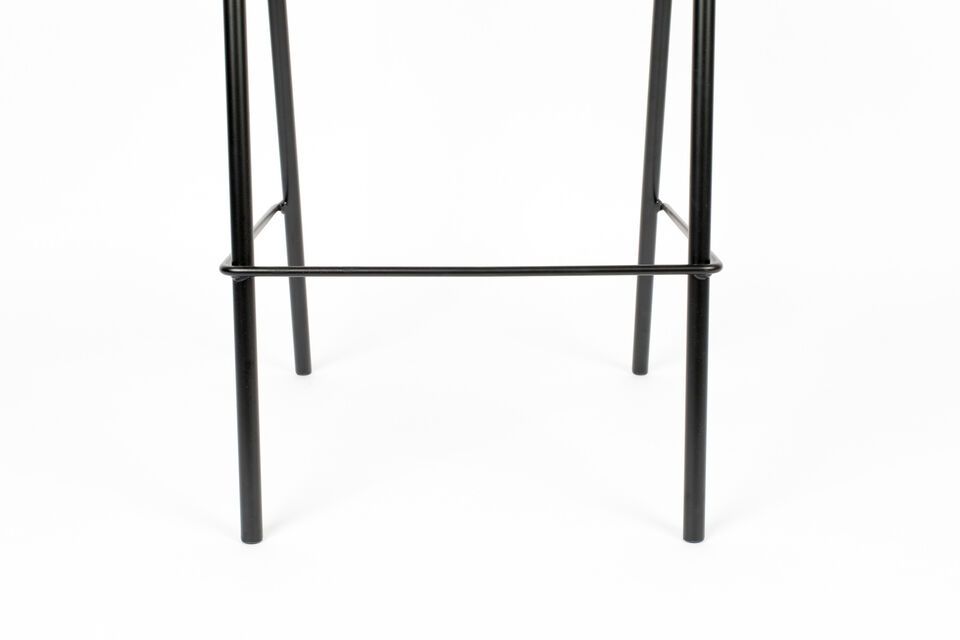 Silla de bar de metal y ratán negro Jort - 8