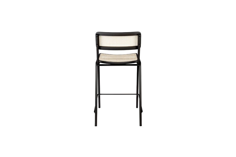 Silla de bar de ratán y metal negro Jort - 4