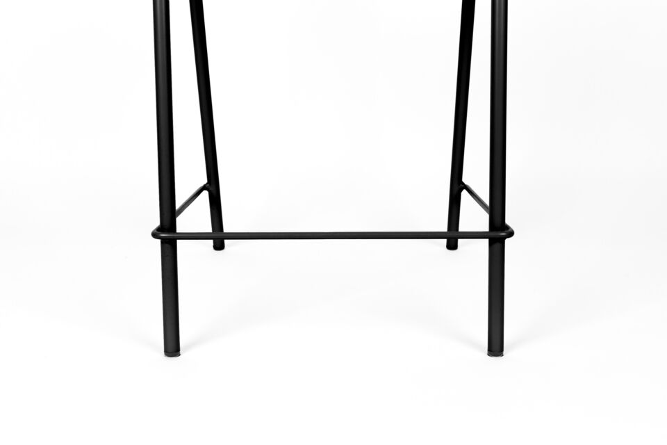 Silla de bar de ratán y metal negro Jort - 7