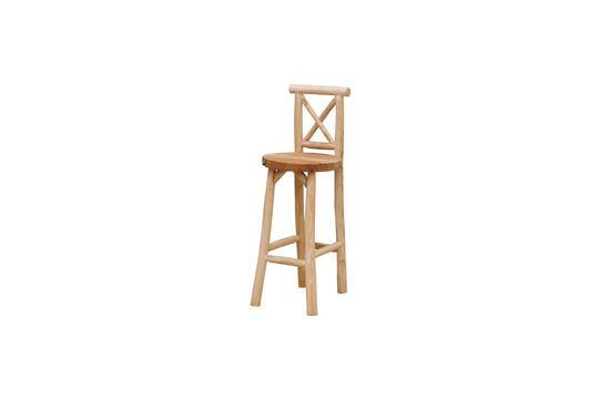 Silla de bar Luar de teca beige Clipped