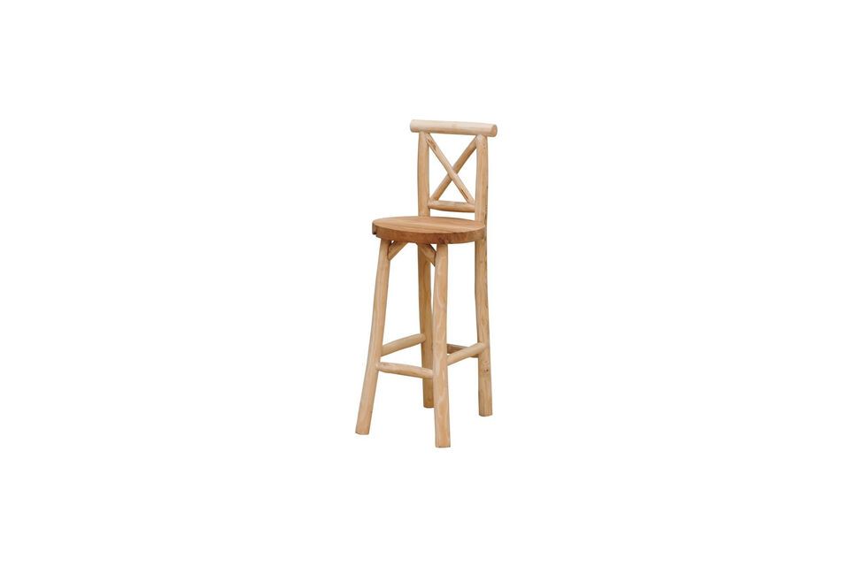 Silla de bar Luar de teca beige Chehoma