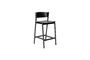 Miniatura Silla de bar oblicua de chapa de roble negro Clipped