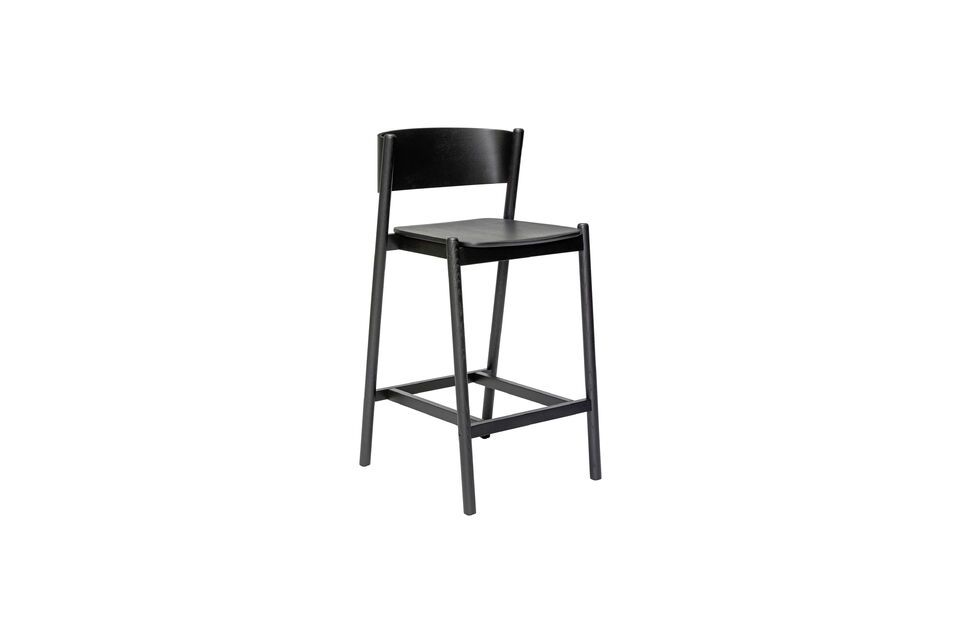 Silla de bar oblicua de chapa de roble negro Hübsch