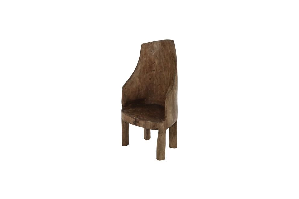 Silla de madera marrón Naga Pomax