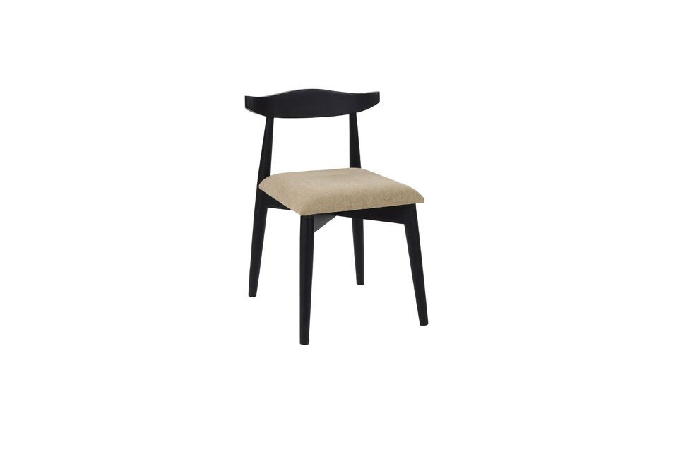 Silla de madera negra Mandela Pomax