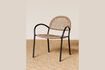 Miniatura Silla de metal negro y beige 1