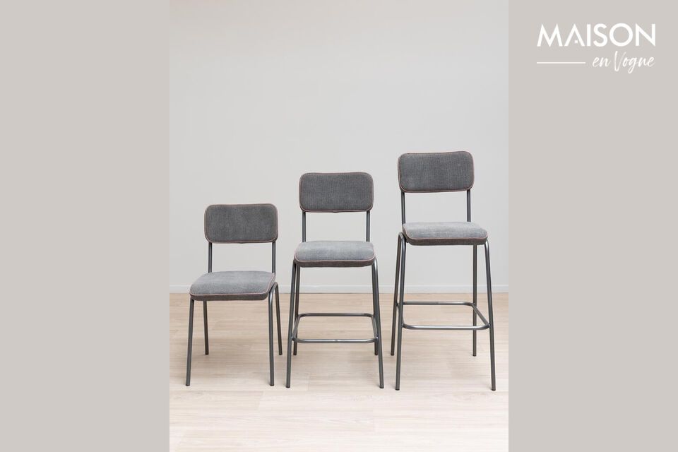 Descubra la comodidad y la elegancia modernas con nuestra silla de mostrador de metal gris