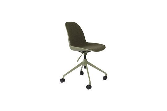 Silla de oficina con ruedas de tela verde Albert Kuip Clipped