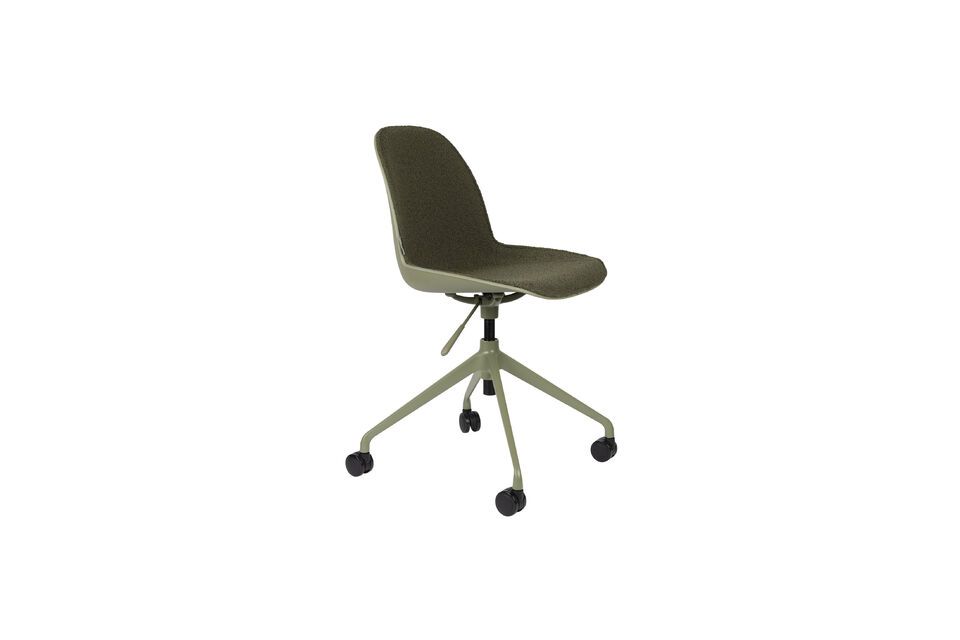 Silla de oficina con ruedas de tela verde Albert Kuip Zuiver