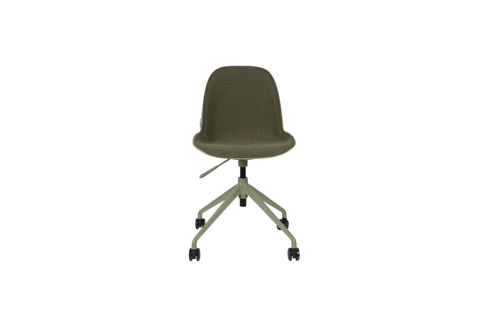 Silla de oficina con ruedas de tela verde Albert Kuip - 4